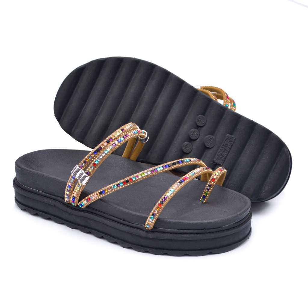 Sandália Feminina Papete Rasteirinha Flatform Feminina Estilo Antiderrapante Versátil Tendência