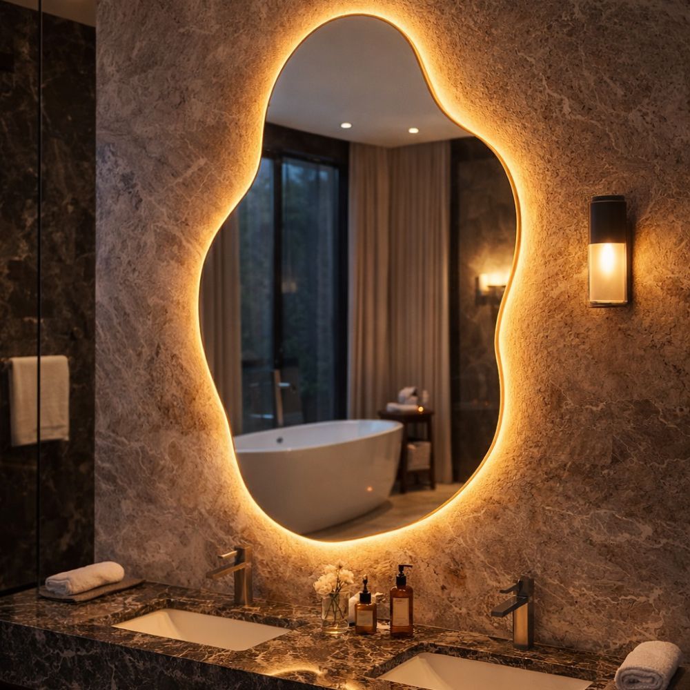 Espelho Grande Corpo Inteiro Com Led Espelho Para Sala Quarto Espelho Orgânico