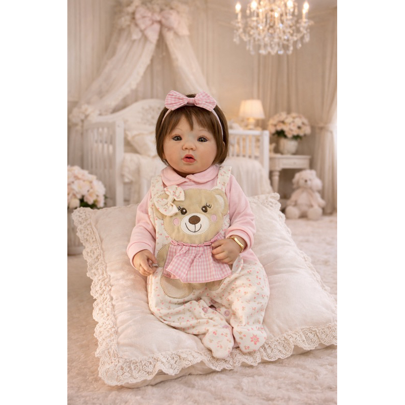Boneca Bebê Reborn kit Abigail de verdade toda Silicone pesada mede 51 cm pode dar banho