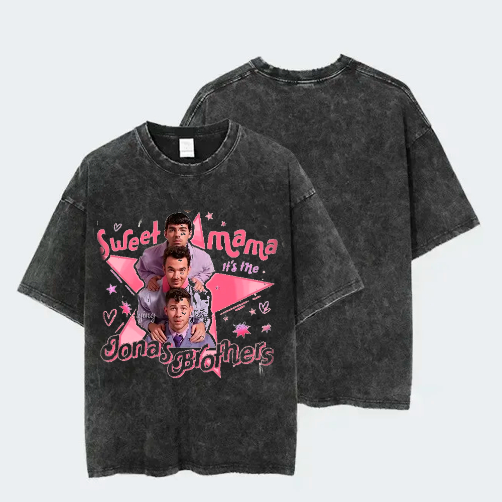 Camiseta Feminina Vintage Estonada Jonas Brothers Banda Pop Teen World Tour Brasil 20 Anos