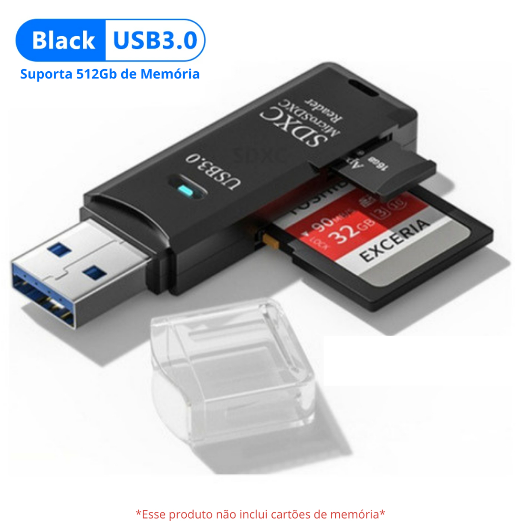 Leitor De Cartão Usb 3.0 Adaptador Micro Sd/sdxc 5gbps Envio Imediato em Oferta na Shopee