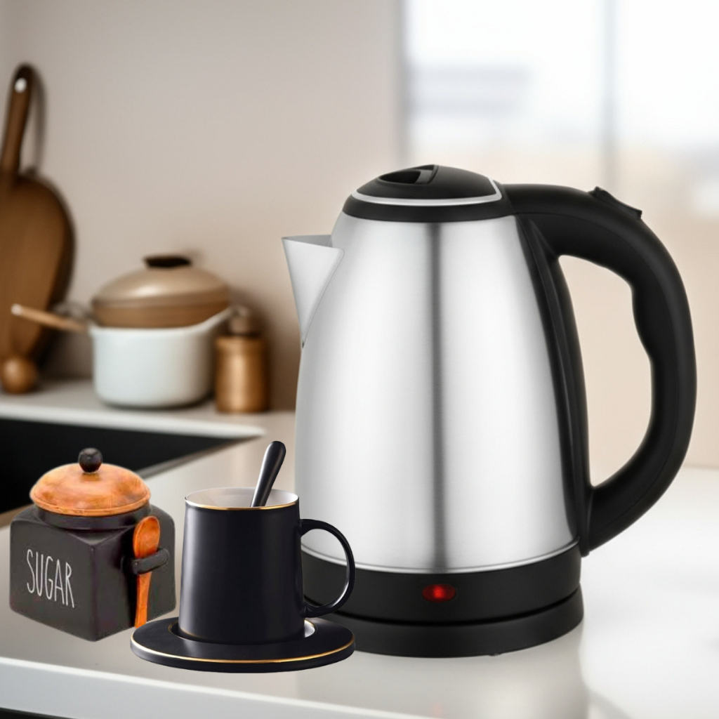 Chaleira Elétrica Inox Jarra Bule 1,8 Litros Desligamento Automatico 110v ou 220v Design moderno e Elegante