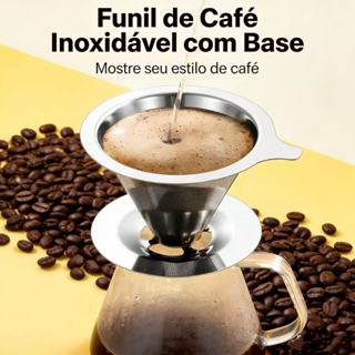 Filtro de Café Inox Reutilizável ☕ Coador de Café Pour Over Aço Inoxidável | Sem Papel em Oferta na Shopee