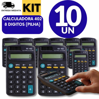 KIT 10/886/5 Calculadora Eletrônica KK-402 8 Dígitos a Pilha – Portátil Escritório Escola em Oferta na Shopee