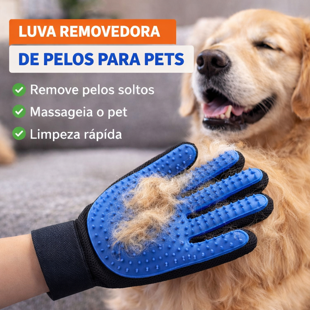 Luva Pet Limpeza Escova Tira Remove Pelo Cachorro Gato Nano Magnètica Lava Penteia  Pet Cuidados