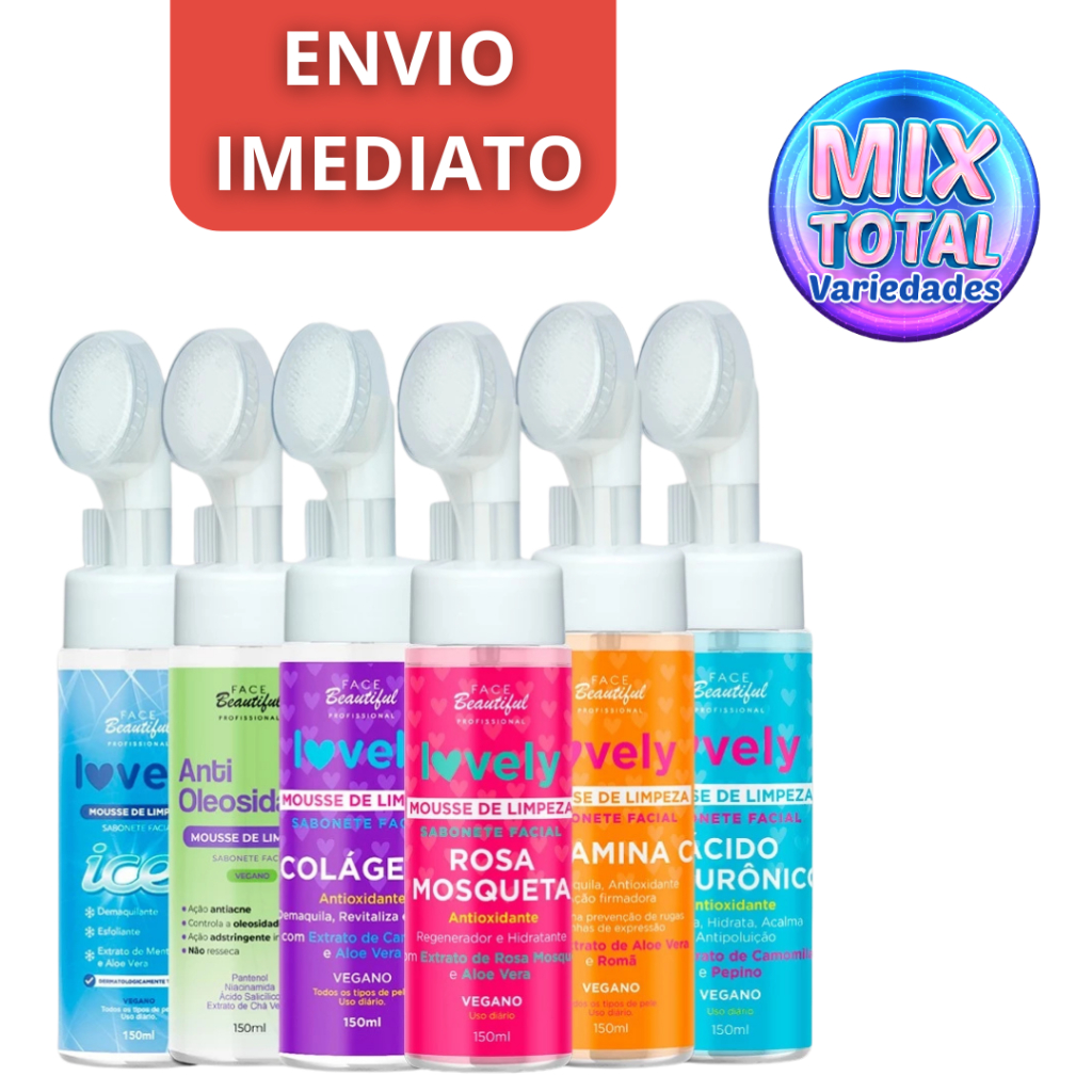 Sabonete Mousse Facial Lovely 150ml - VEGANO | Limpeza Profunda e Revitalizante