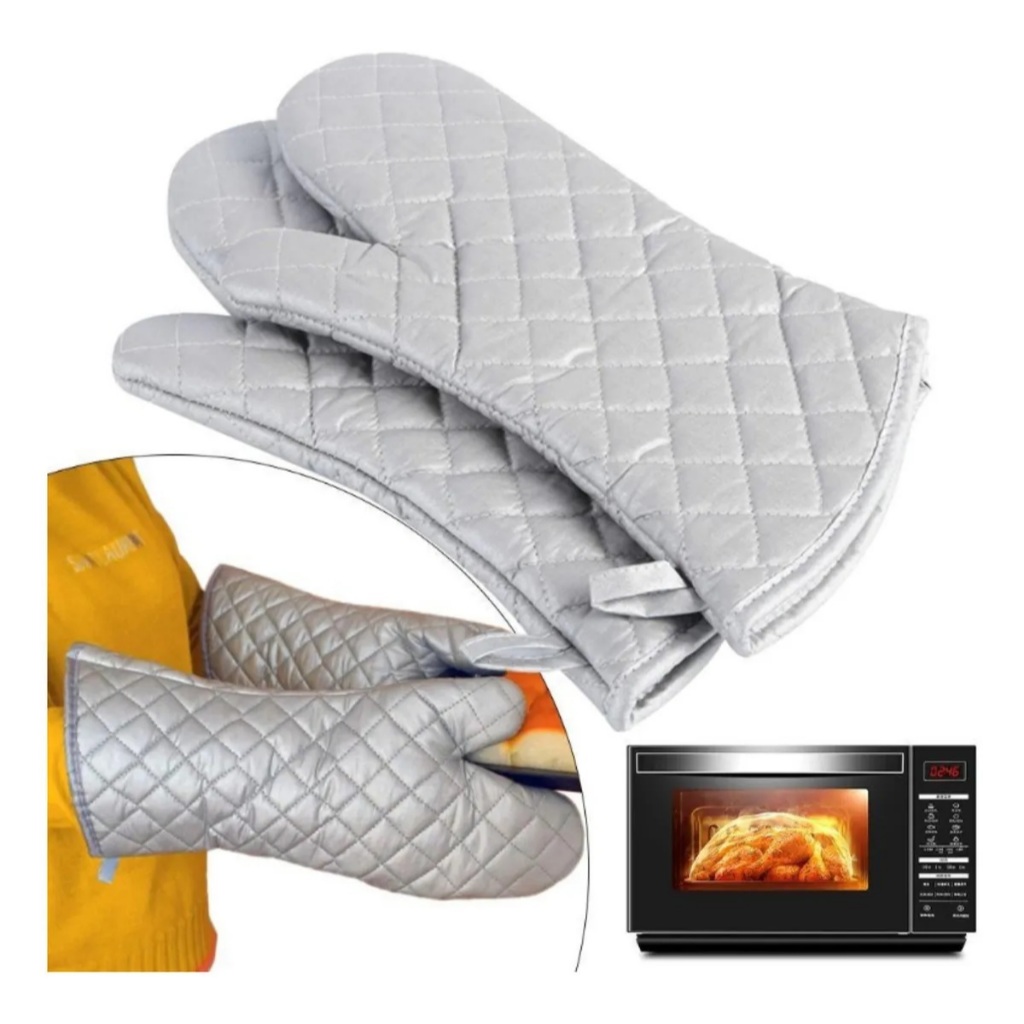 kit 2 Luvas Culinária Térmica Forno Quente Cozinha Metalizada pegador pega pizza queimar temperatura