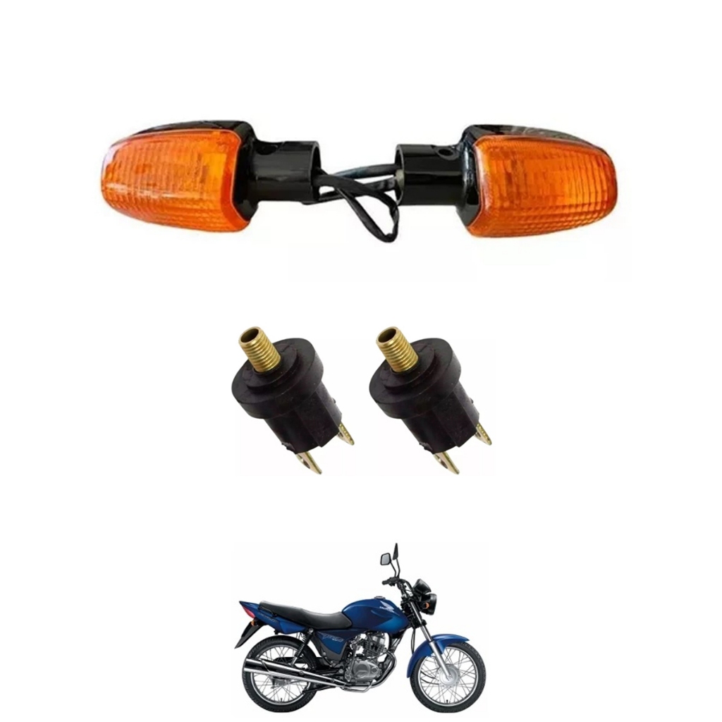 Par de Piscas Dianteiro ou Traseiro + Coxim Honda CG 125/150 CB250FTwister 2001 a 2008 Original