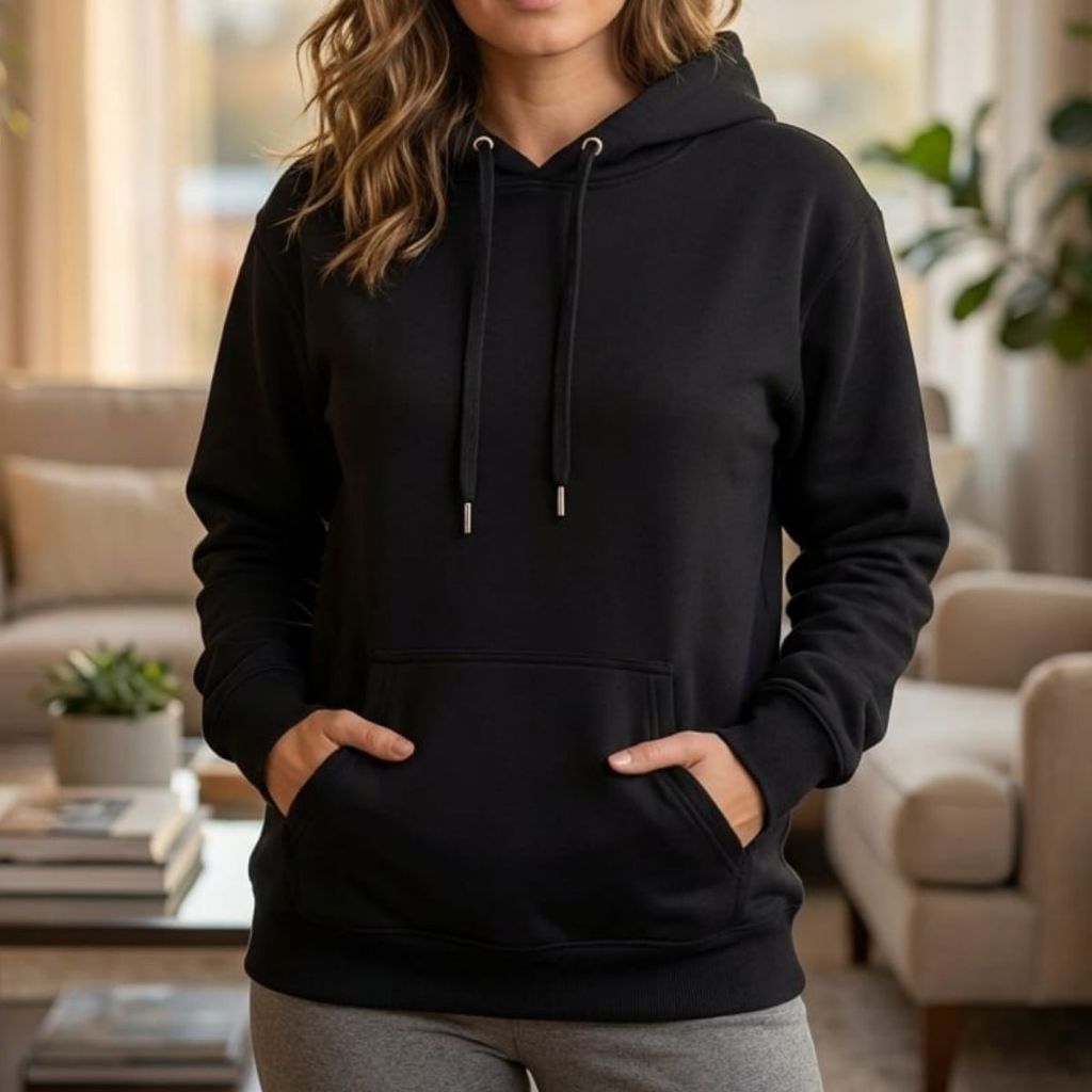 Moletom Canguru Com Capuz e Bolso Liso básico Unissex Blusa de frio masculina e feminina Top