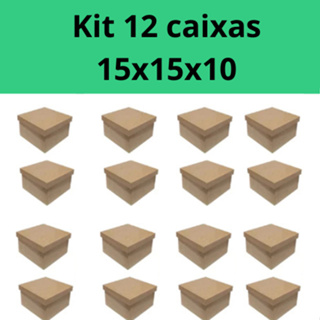 Kit 12 caixas Convite simples 15x15x10 caixa padrinho madrinha, lembrancinha Caixa 15x15 com 5 unidades 5 caixas em Oferta na Shopee