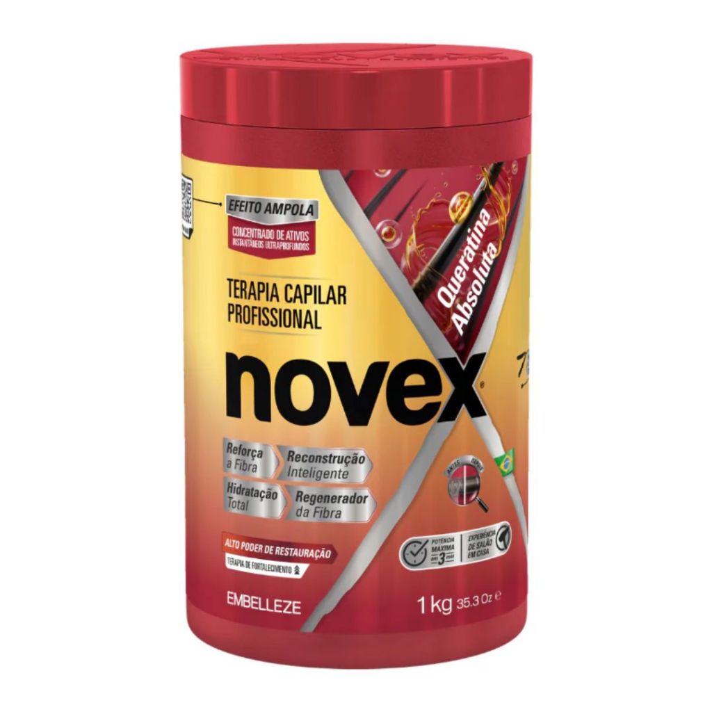 Creme De Tratamento Novex Queratina Absoluta 1Kg Reconstrução Capilar Embelleze
