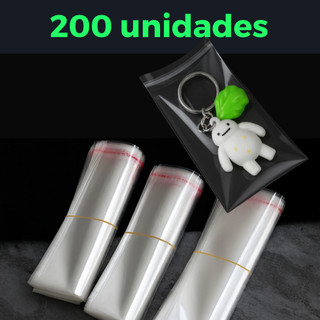 200 Saquinhos Plásticos com Lacre Adesivo - Saquinho Plástico Transparente Multiuso