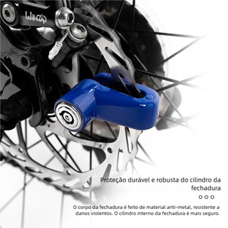 Cadeado Trava de Disco Universal Seguro - Antifurto Moto Bicicleta Bike, Vários Cores Dis…