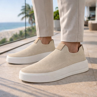 Sapatênis Meia Masculino Casual Elegante Elástico Premium Palmilha Ortopédica Muito Confortável