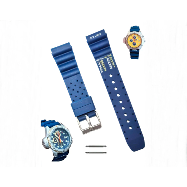 Pulseira Compatível Citizen Promaster Aqualand 3740 Wind Azul 20mm + pinos