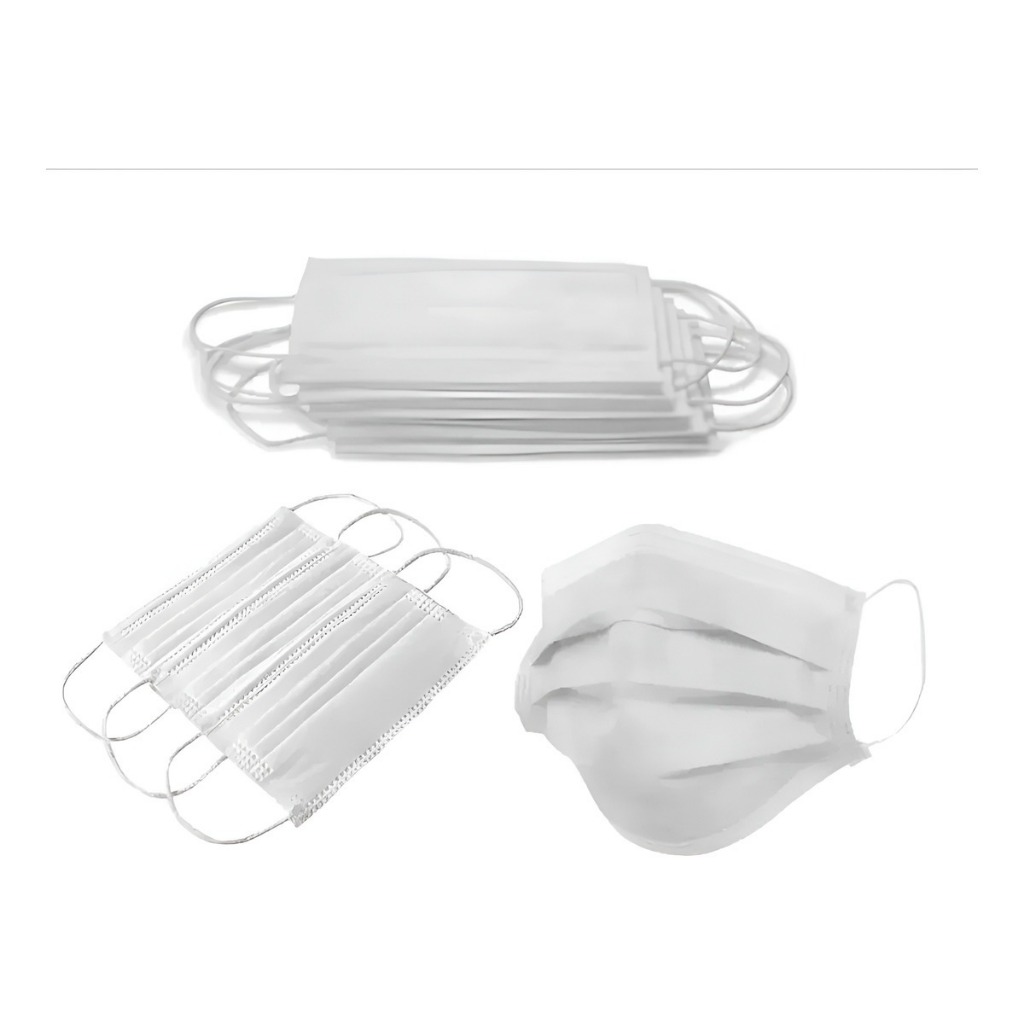 Kit 100 Máscara Cirúrgica Descartável 3 Camadas TNT BFE 96% com Clipe Nasal e Elástico em Oferta na Shopee