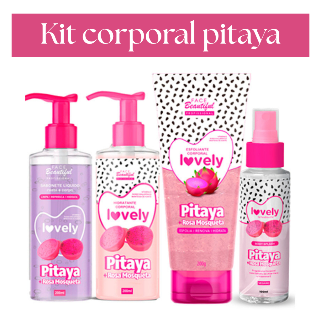 Kit Corpo Cuidado Banho Saboente Esfoliante Hidratante Body Splash Face Beautiful Premium Corporal