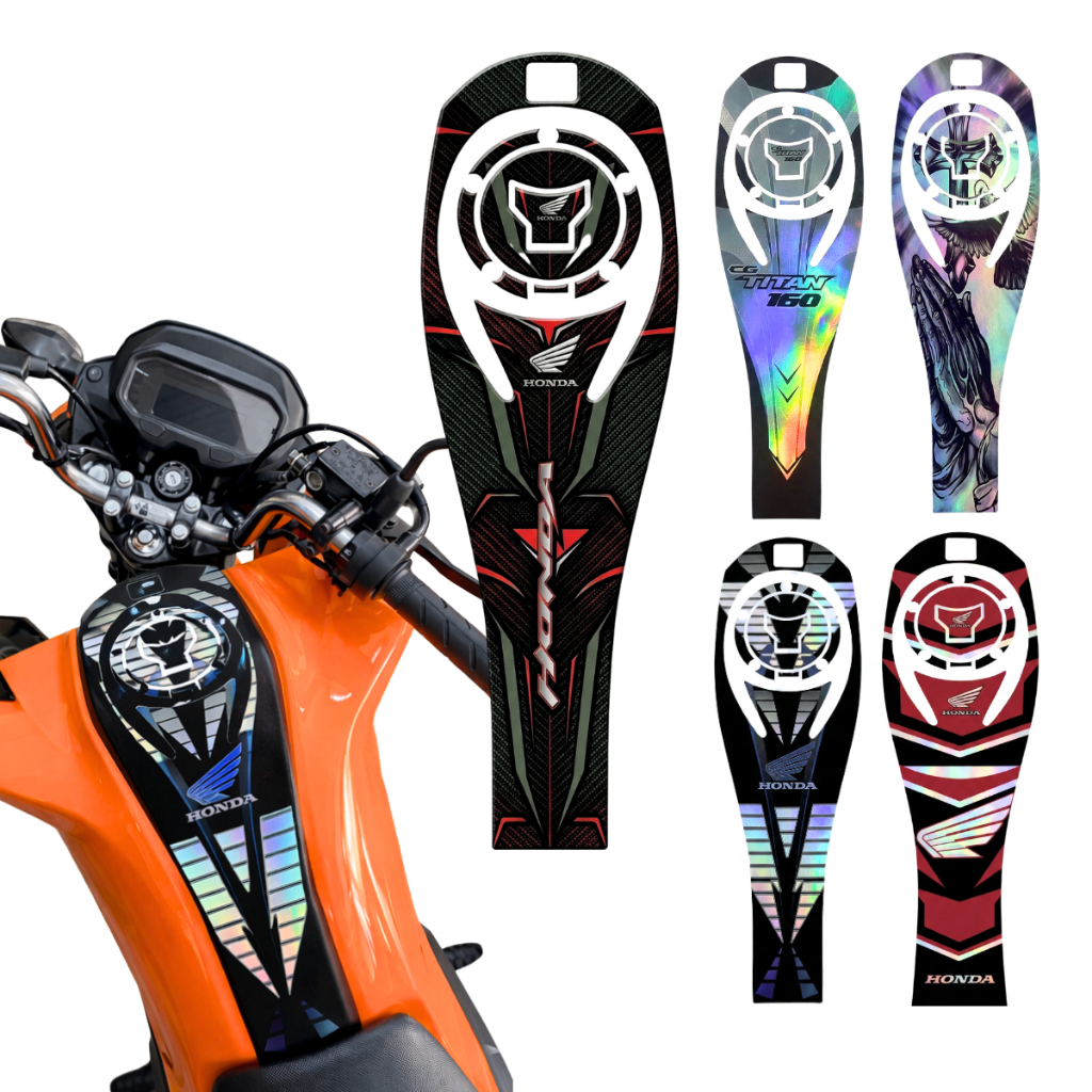 Adesivo Proteção Protetor Tank Pad Tanque Laminado Holográfico Moto Honda 160 Fan Titan start 2025