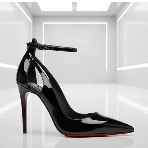 Sandália Feminina Scarpin Salto Fino 10cm Slingback Elegante Festa Luxo Solado Vermelho