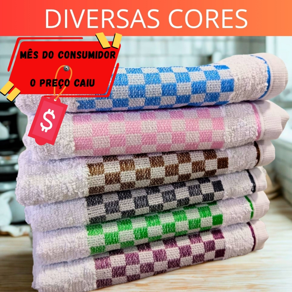Kit Toalha de Cozinha Copa Jacquard Atoalhado Felpudo 100% Algodão em Oferta na Shopee