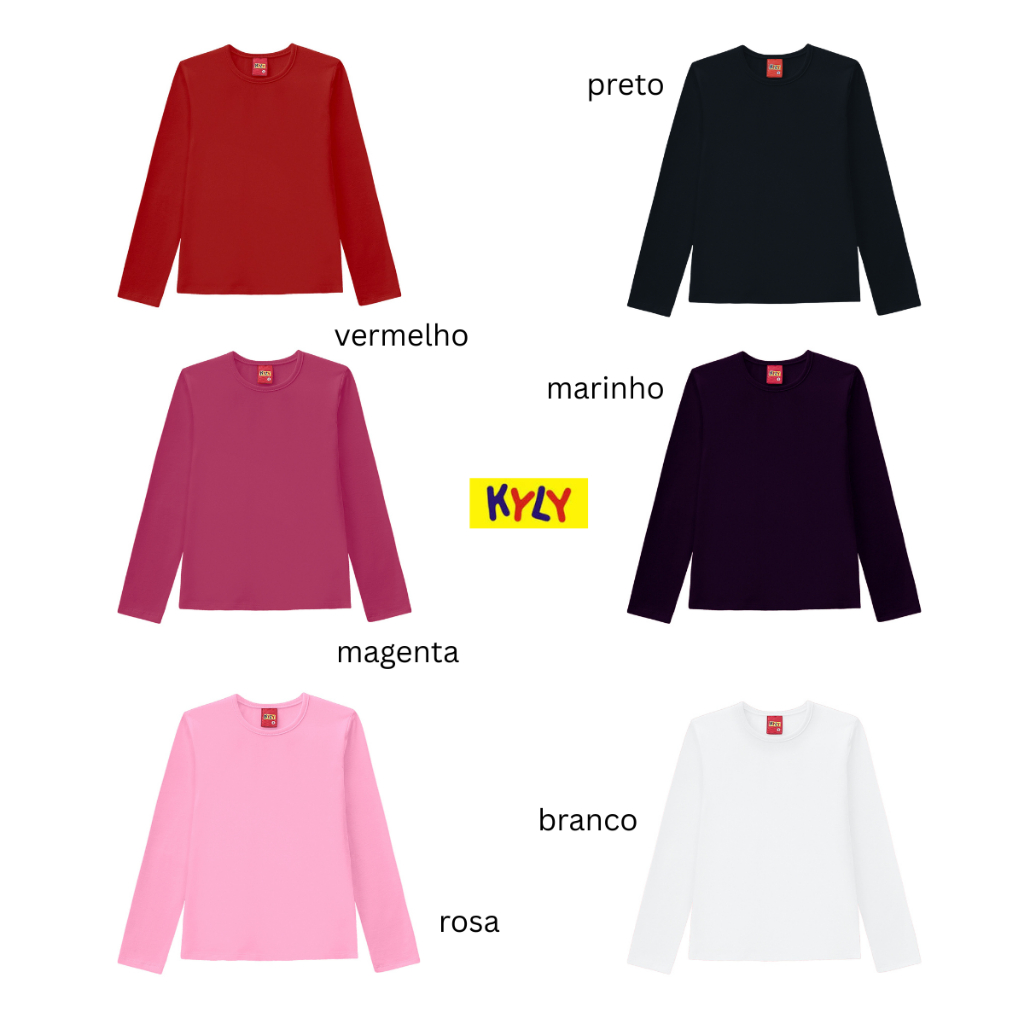Blusa infantil menina manga longa em cotton Kyly 4/8  206210