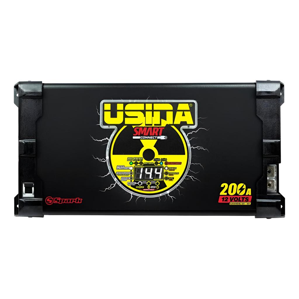 Fonte Usina Connect 200a (monovolt) Com Voltimetro Cor Preto smart 220v modelo novo