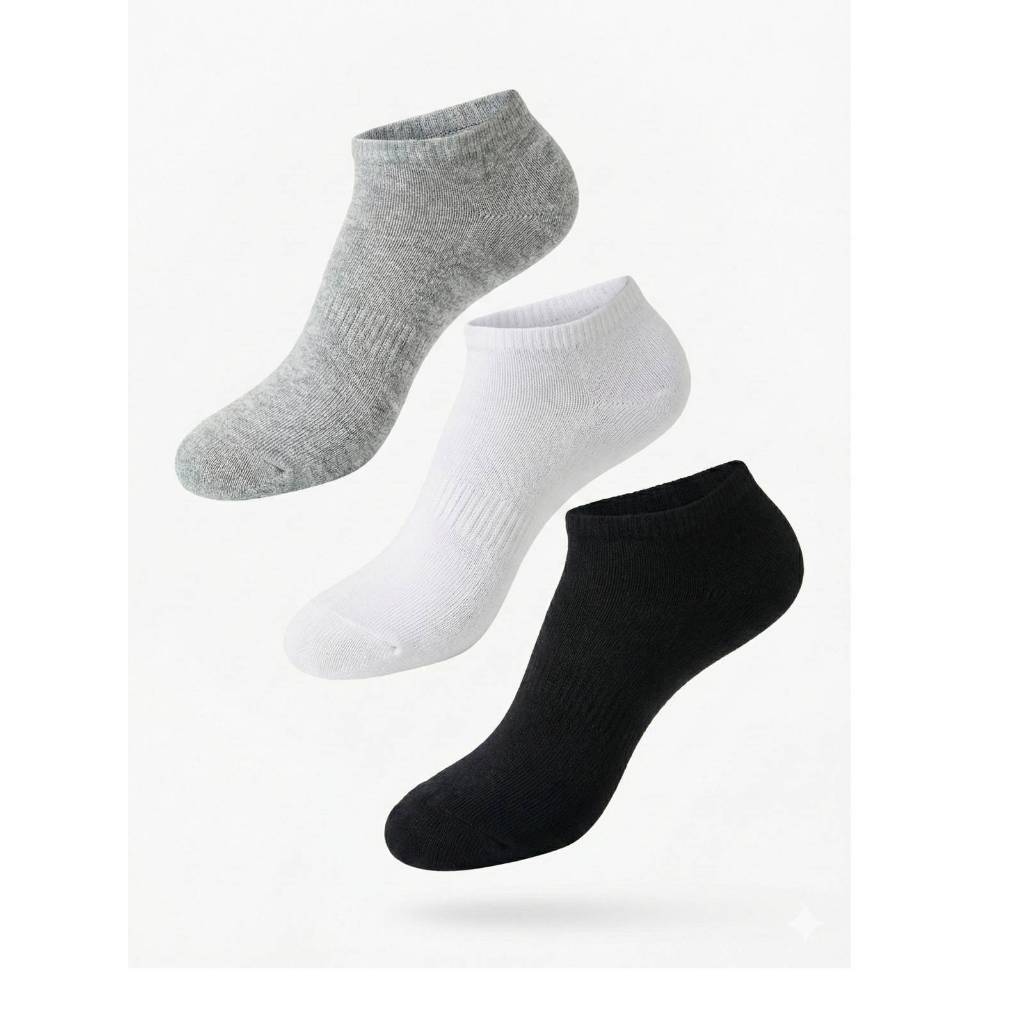 KIT 3 MEIAS SOQUETE MASCULINA CANO CURTO TAMANHO 39 AO 43