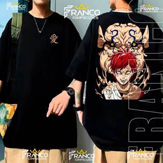 Camiseta Oversized Anime Naruto Gaara Unissex 100% Algodão Serie Streetwear em Oferta na Shopee