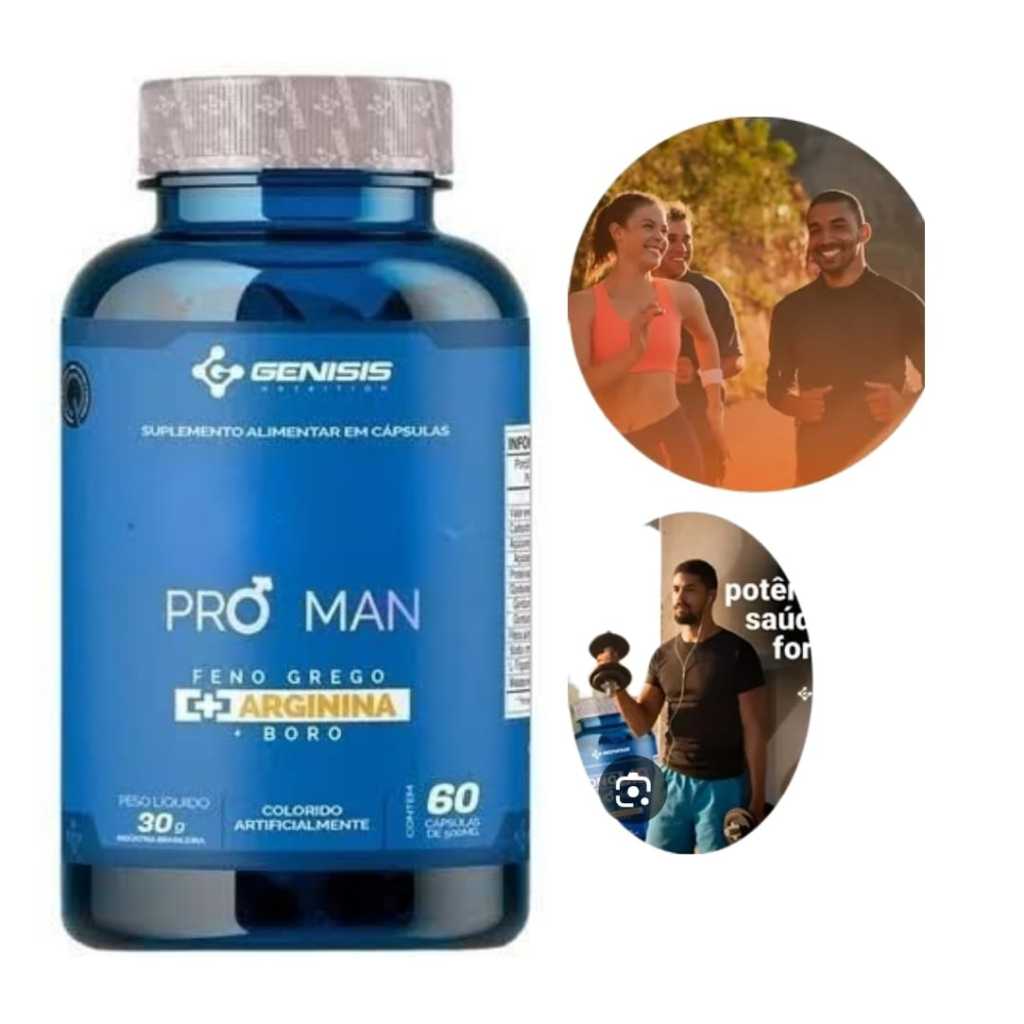 Suplemento Premium Pro Man Natural Força e Energia 60 Cáps Original
