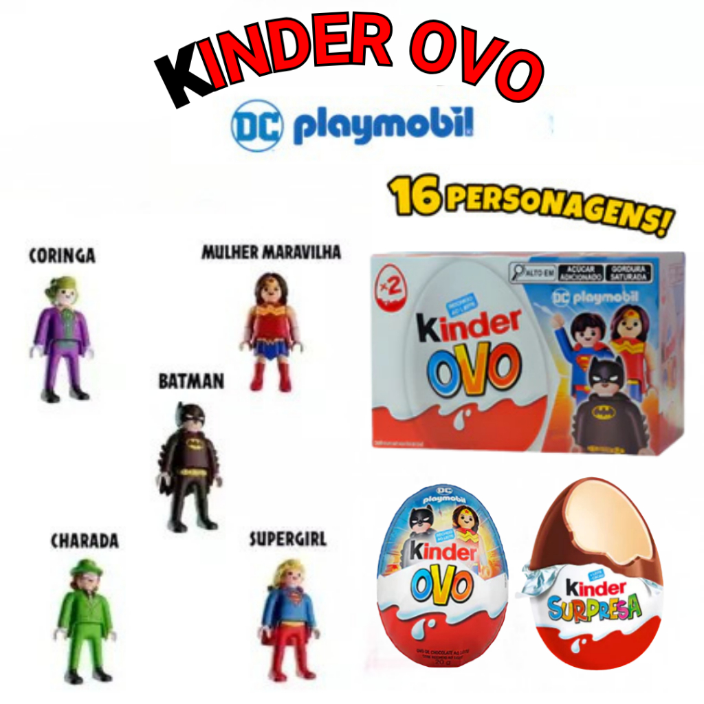 Chocolate Kinder Ovo Edição Playmobil Original Com Brinquedo - 2, 4 ou 6 UNIDADES em Oferta na Shopee