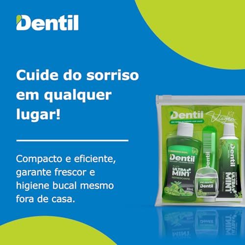 DENTIL KIT VIAGEM ULTRA MINT VERDE (CREME+FIO+ESCOVA+ENXA)