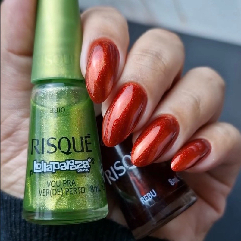 Kit 2 Esmalte Risque Vou Pra Ver(de) e Rebu