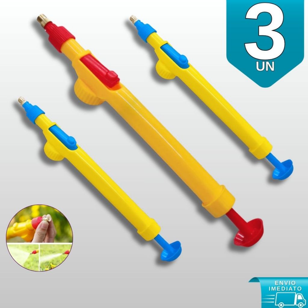 Kit 3 Pulverizador Manual para Garrafa PET Jardim e Limpeza