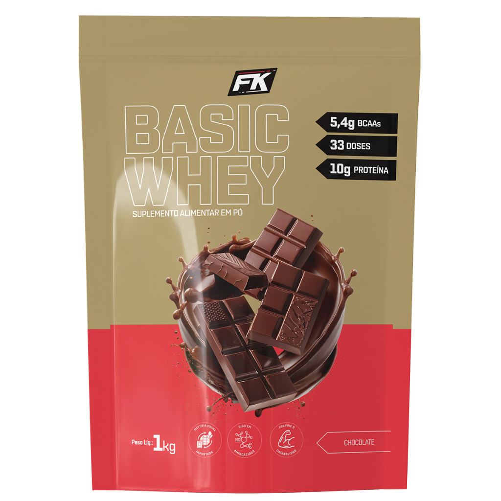 Basic Whey Protein Refil 1kg FK - Rende 33 doses - Whey Protein Concentrado - WPC - Proteína Concentrada
