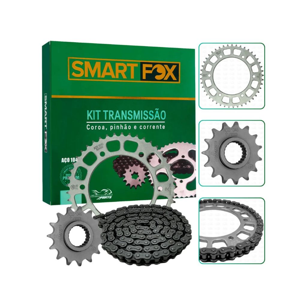 Kit Transmissão Relação Fazer 250 2006 Até 2017 SEM RETENTOR
