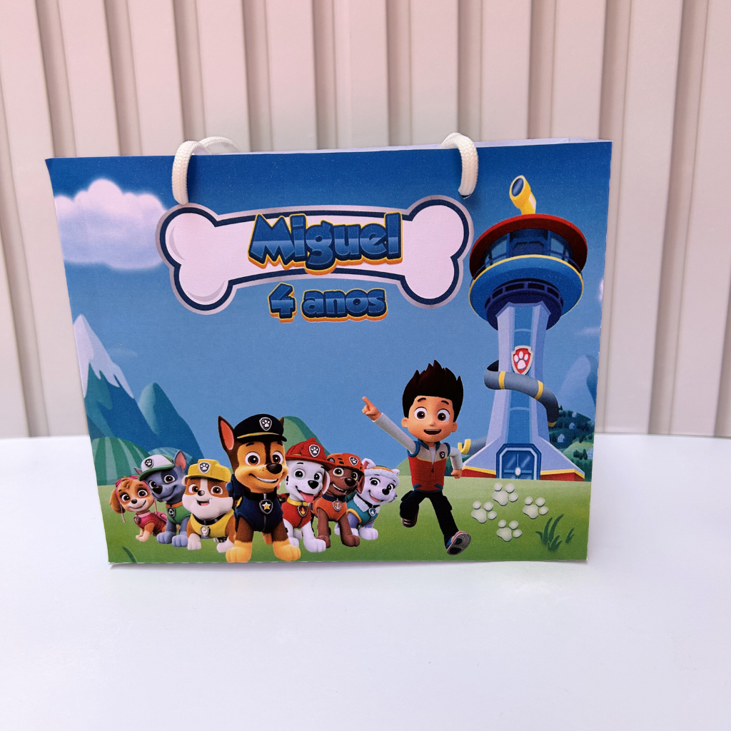 Sacola G Patrulha Canina Personalizados/Lembrancinha de Festa/Aniversário/Lembrancinha Festa Infantil