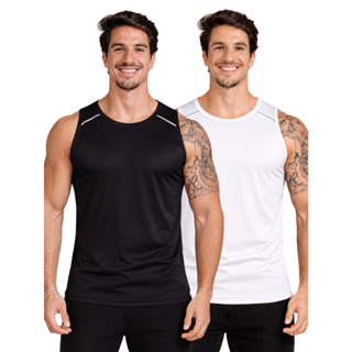 Kit 2 Camisa Dry Fit Regatas Masculina Alta Qualidade Slim Esportiva em Oferta na Shopee