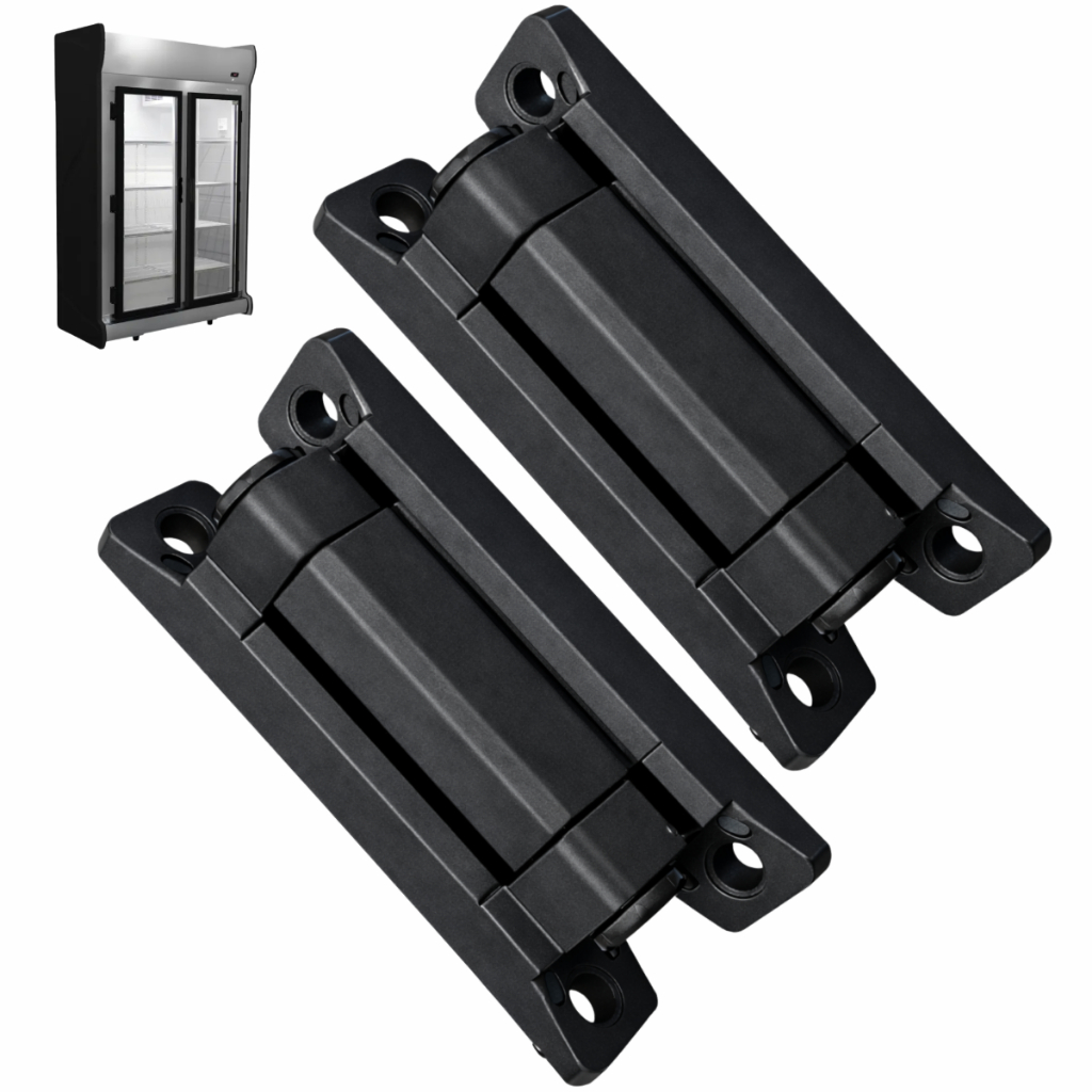 2 Dobradiça Nylon Preta Com Mola Para Porta do Freezer Expositor