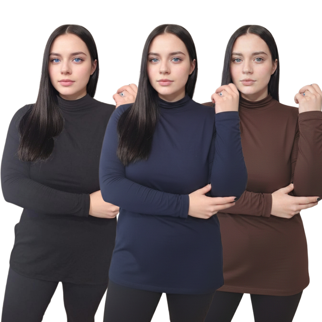 Kit 3 Blusas Vest Legging Manga Longa Gola Alta Cacharel Tapa Bumbum em Oferta na Shopee