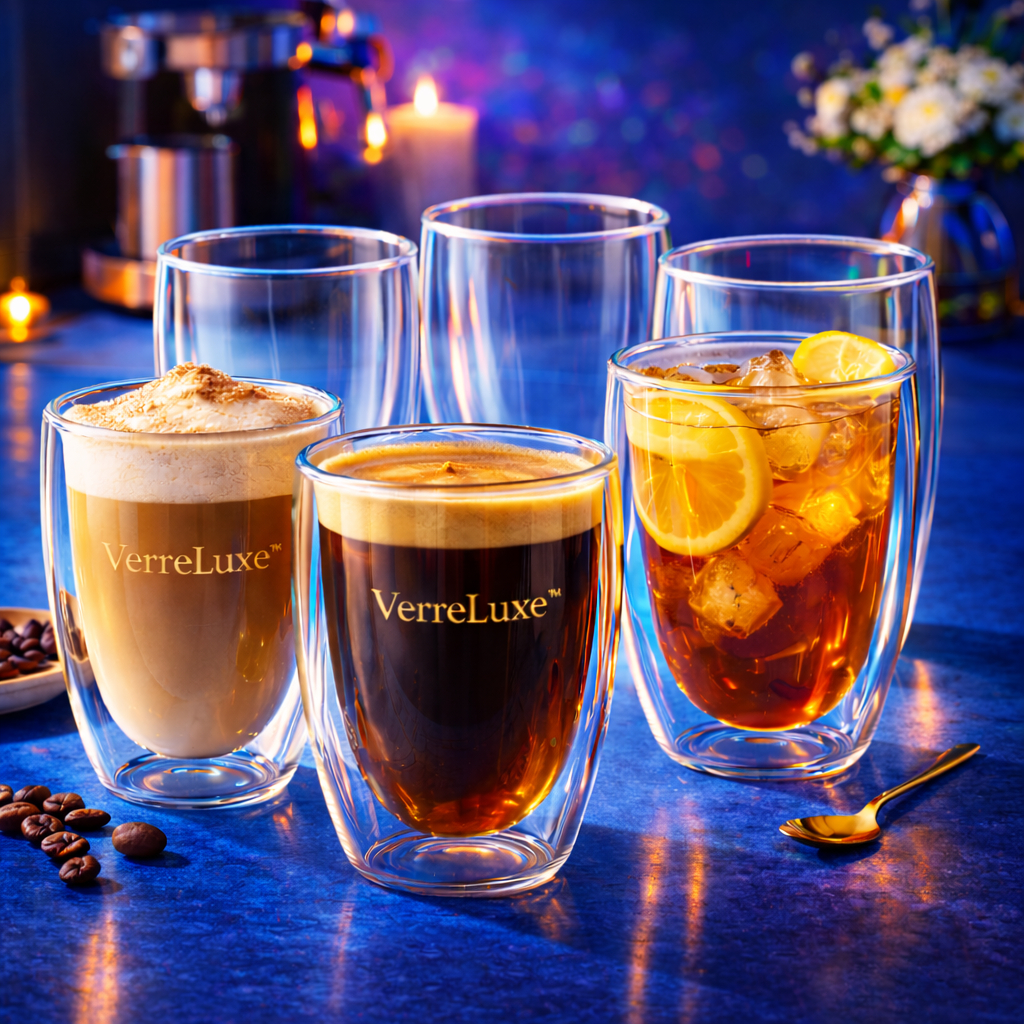 Kit 6 Copos  VerreLuxe Vidro Duplo Térmico 350ml Café e Drinks em Oferta na Shopee