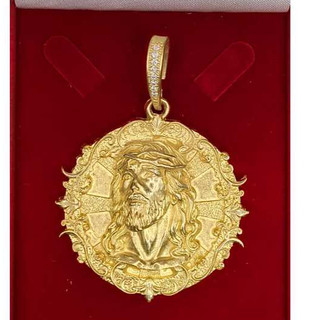 Pingente Cristo Jesus Moeda Antica Cor Identica Ouro Acabamento Top Premium Joalheria