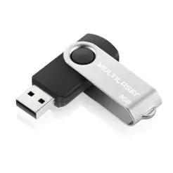 Pen Drive Multilaser 8GB Twist Preto - PD587