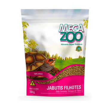 Megazoo Ração Jabuti Filhote Extrusada 200g Alimento Completo para Jabutis