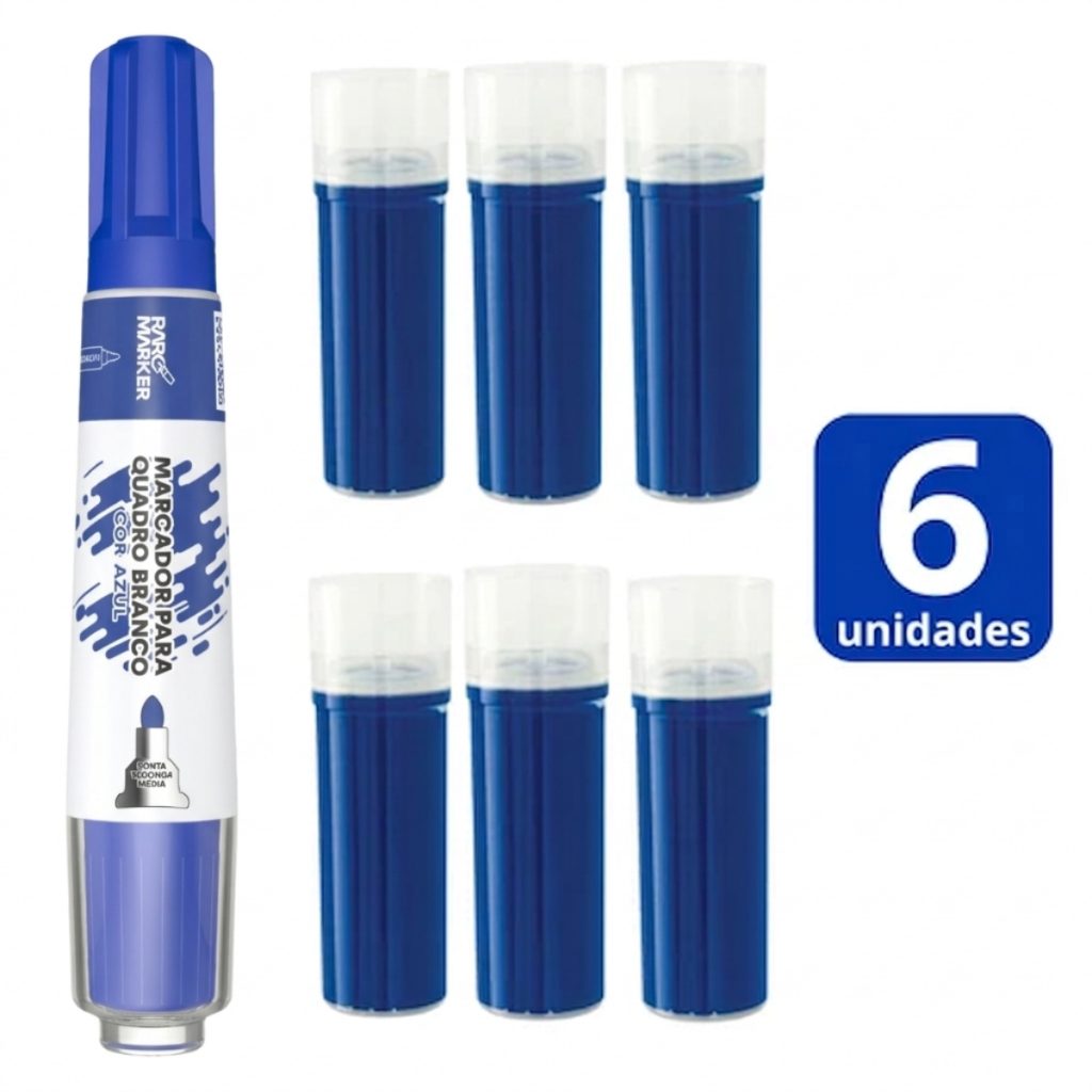 Pincel Quadro Branco Raro Marker + 06 Refil