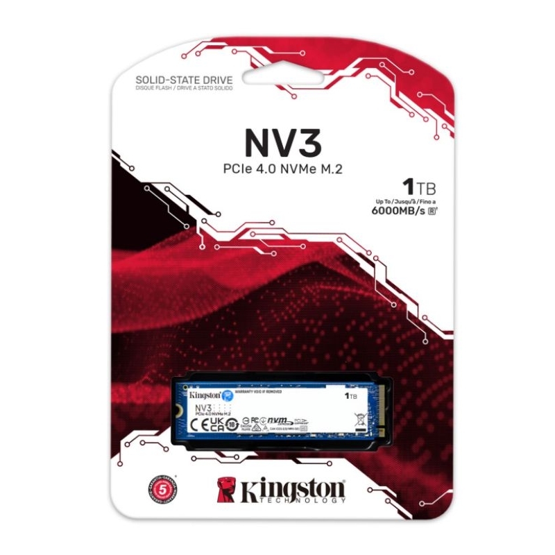 SSD Kingston NV3 M.2 2280 NVMe PCIe 4.0 500GB e 1TB - Até 6000MB/s Leitura