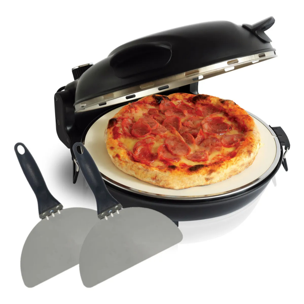 Forno De Pizza e Massas Hamilton Beach® Elétrico Portátil Com Visor Translucido Pedra Refratária Removível 32Cm Diâmetro