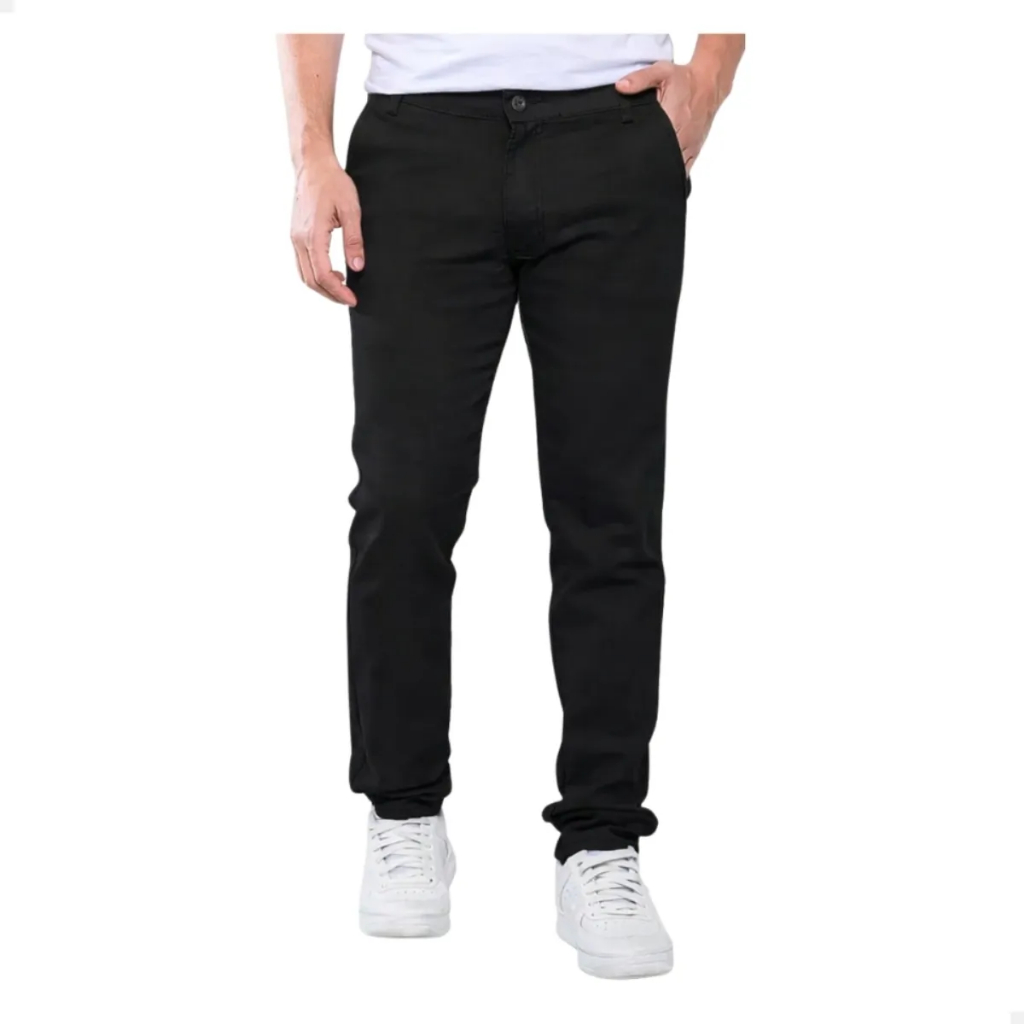 Calça Sarja Preta Masculina Skinny Premium Elastano Conforto Flexível Caimento Ajustado Estilo Moderno