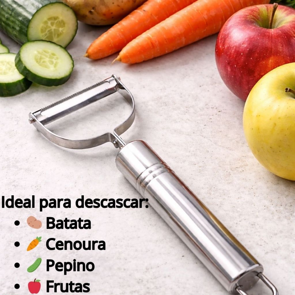 Descascador de Legumes Inox Cozinha Prático Batata Cenoura Frutas