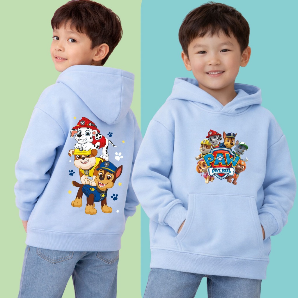 Moletom Infantil Masculino Personagens Equipe de Filhotes Heróis Estampa Divertida 50/50 Blusa de Inverno Infantil