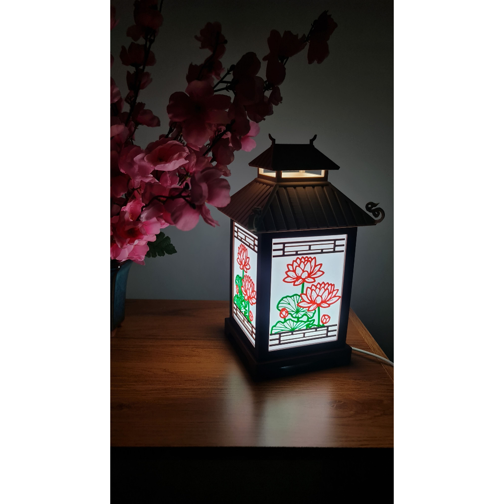 Imagem Luminária Lótus Flor de Lótus Decoração Zen Meditação | Abajur de Mesa Quarto Sala LED USB